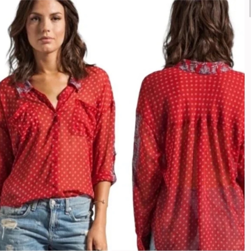 FREE PEOPLE Easy Rider bandana style blouse
